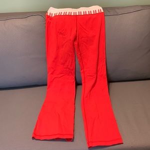 Red lululemon yoga pants